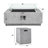 42-inch Rectangular Concrete Propane Fire Pit Table,50,000 BTU,Includes Glass Wind Guard and Tank Cover,for Patio,Deck,or Backyard