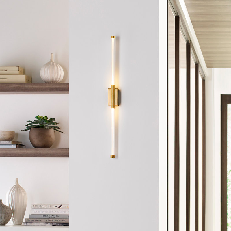 Phobos 2 - Light LED Armed Sconce, Natural Brass