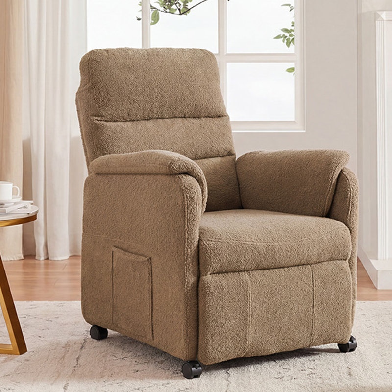Fauteuil inclinable manuel moderne en tissu, Brun