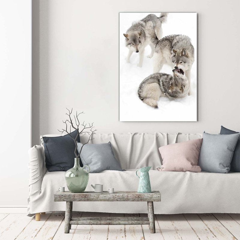 Gray Wolves - Wrapped Canvas Print