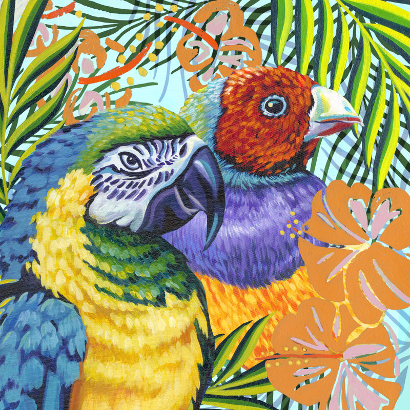 Luau II by Carolee Vitaletti - Wrapped Canvas Painting, 122cm H x 122cm W