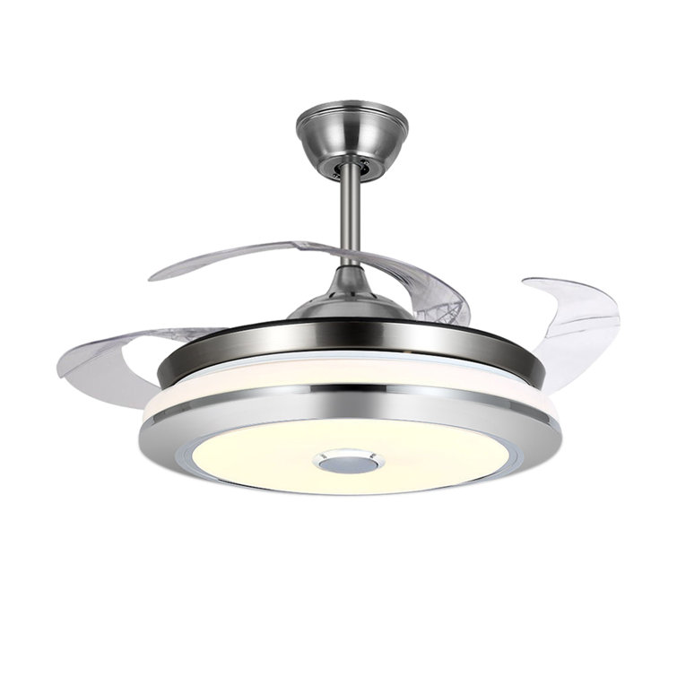 36" Taig 4-Blade LED Crystal Ceiling Fan with Remote Control and Light Kit Included