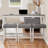 4 Piece Bar Table Set With Power Outlet,Bar Table Set With Chairs,Sofa Bar Table With Stools,Behind Couch Table With 3 Padded Stools-1001834706