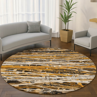Premium Machine Washable Mayfield AMF2126 Striped Rug