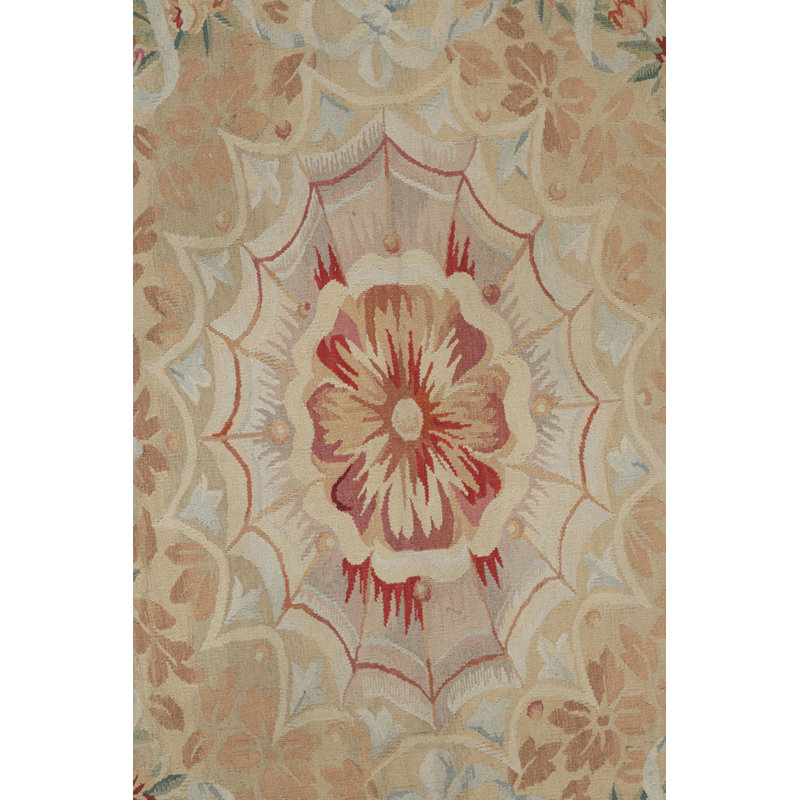 Rug & Kilim’S Oversized Aubusson Style Rug In Beige-Brown With Floral Medallion