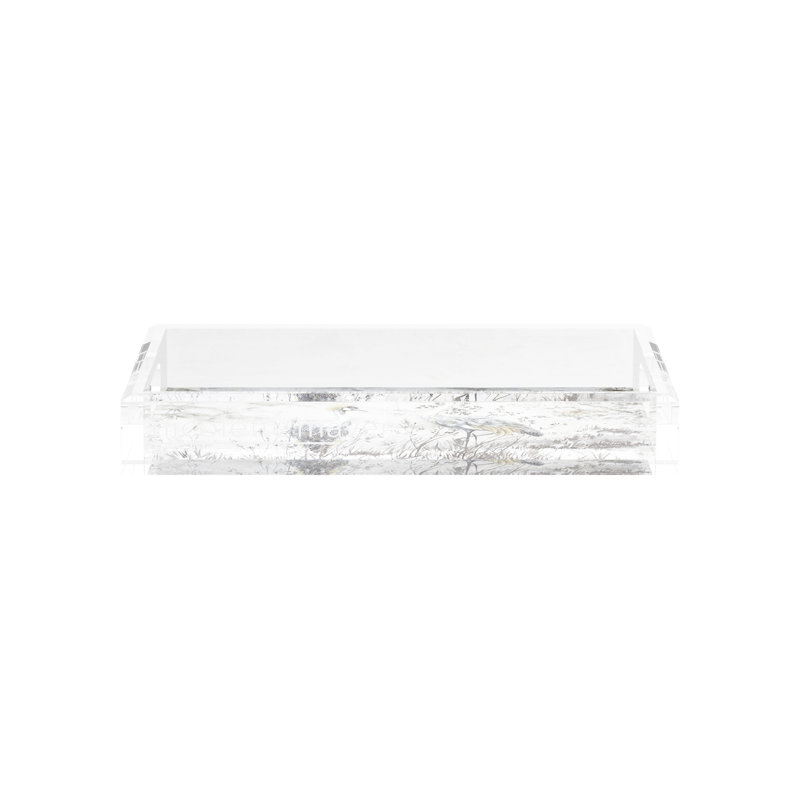 Plateau décoratif rectangulaire à crête, L 12,5 po x P 7,75 po x H 2 po
