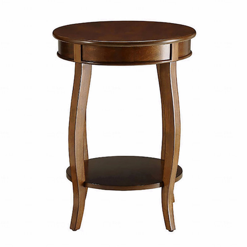 Table d'appoint ronde avec tablette inférieure