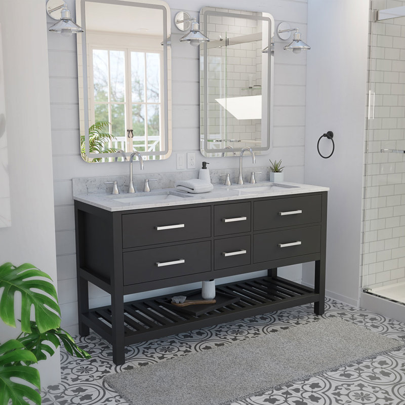 60" Double Bathroom Vanity Set