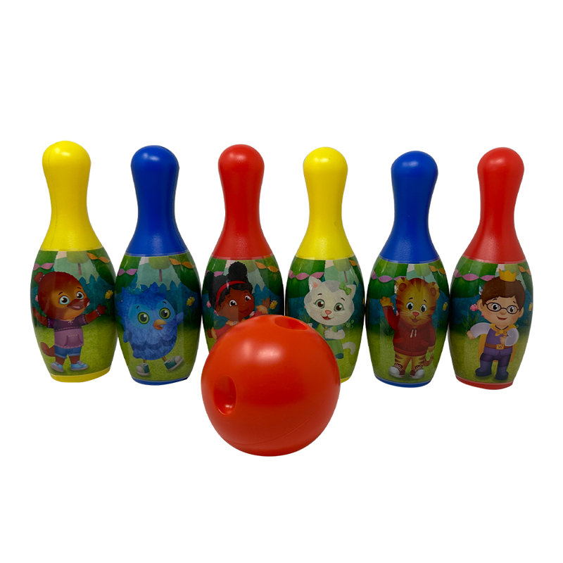 Mini jeu de quilles Daniel Tiger's Neighbour inoxydable (6 quilles + 1 balle)