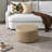 24" Wide Faux Leather Round Upholstered Ottoman-435419737