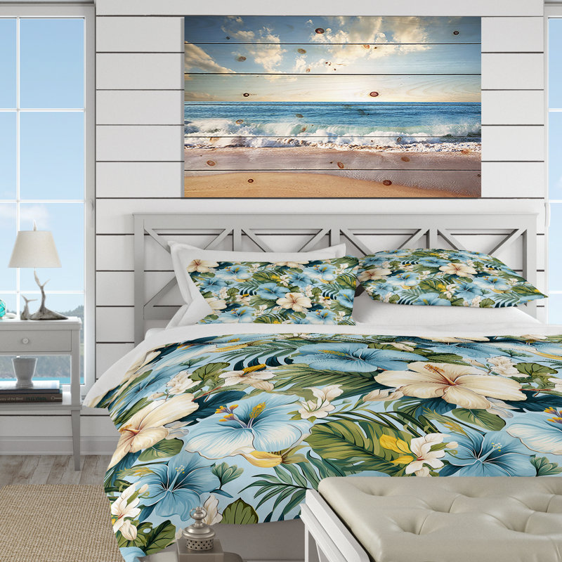 Literie Celestial Tropics Tropical, Housse de couette simple + 1 taie décorative stan