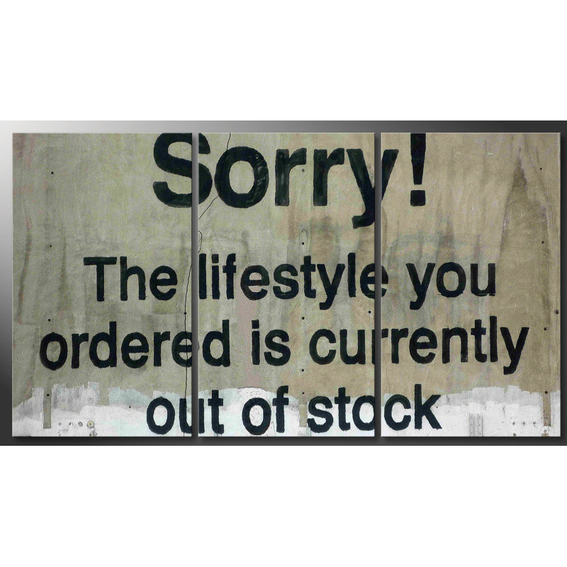 Banksy - 3 Piece Stretched On Wooden Frame Print on Canvas
