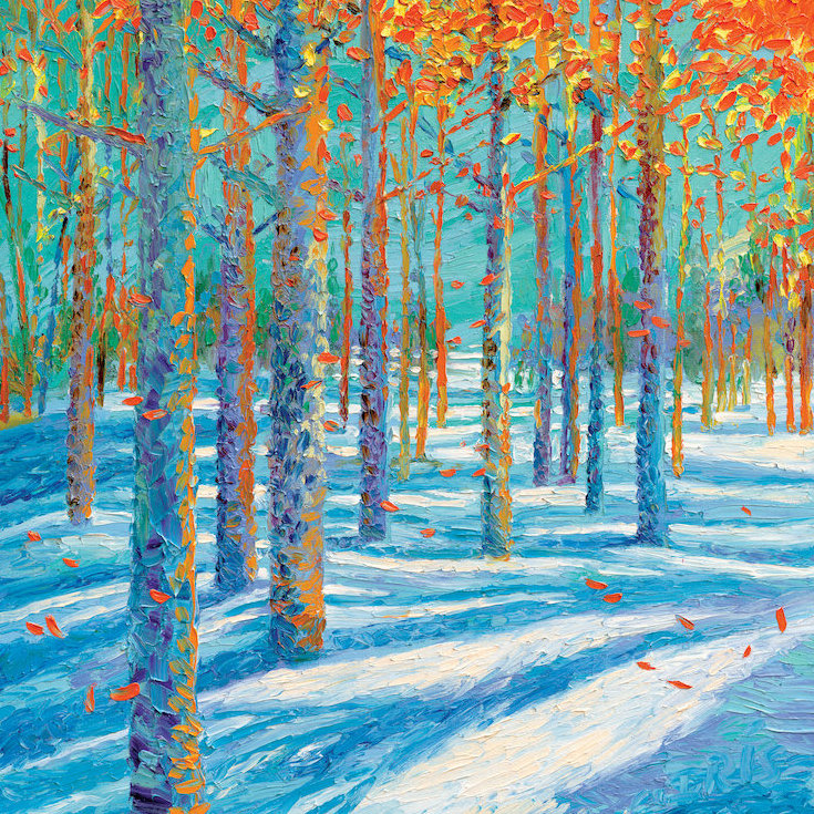 "iris scott-frosted automne" par iris scott, reproduction d’art sur toile tendue, H 26 po x l 26 po x P 1,5 po, Pas de tapis