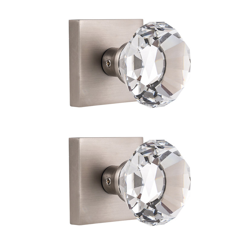 Faux bouton de porte en cristal Coolnews Retro Elegant Series, Nickel satiné