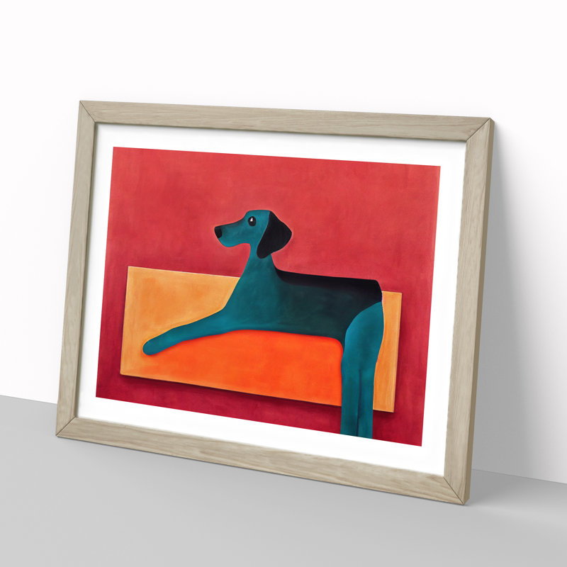 Dog Abstract Vol.4 - Framed Print, 46cm H x 64cm W, Oak