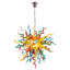 Lustre en verre soufflé à la main multicolore, plafonnier semi-encastré moderne-491129713