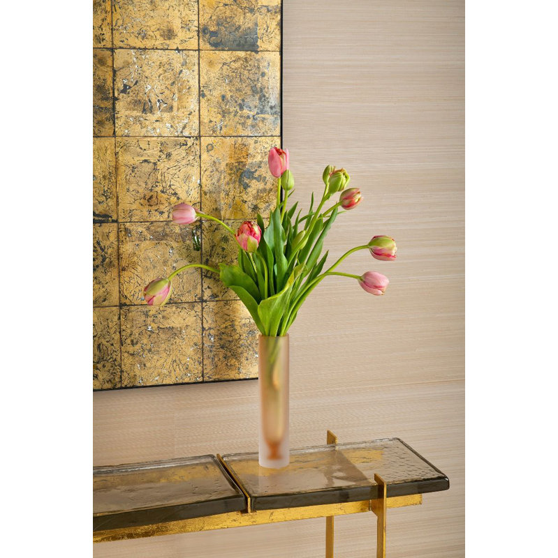 Lungo Handmade Glass Table Vase, Amber, 17.5" H x 4" W x 4" D