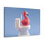 Mignon flamant rose mignon assis sur une toilette, art mural sur toile-1620671813