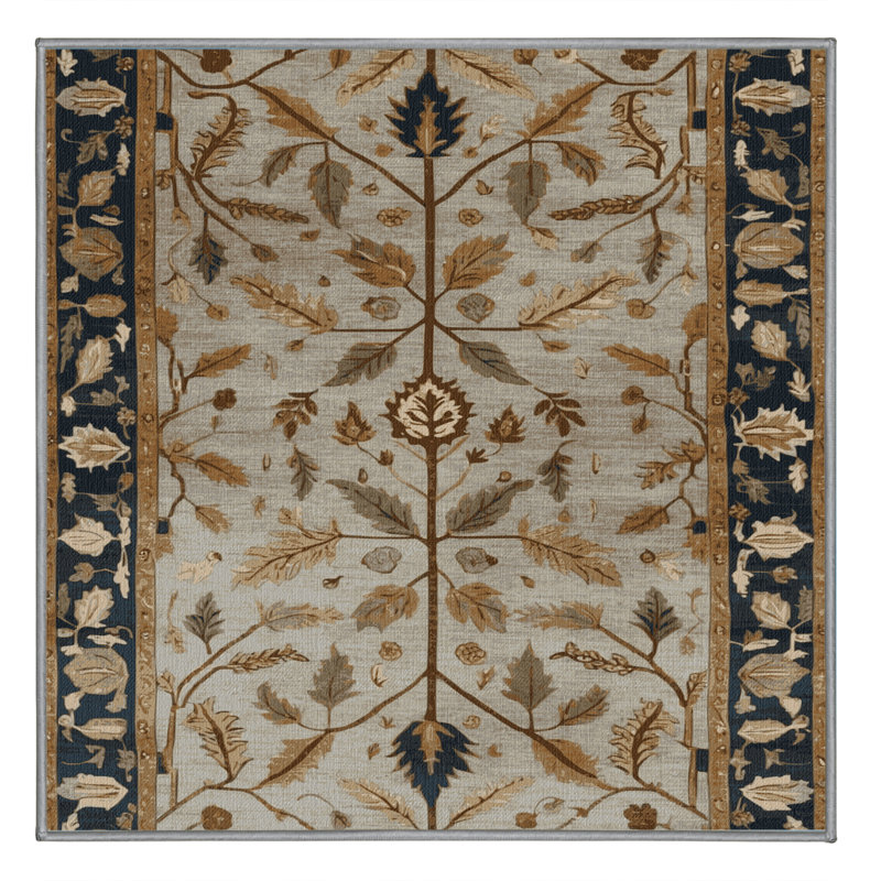 Machine Washable Turkish Gray Area Rug, Square 8'