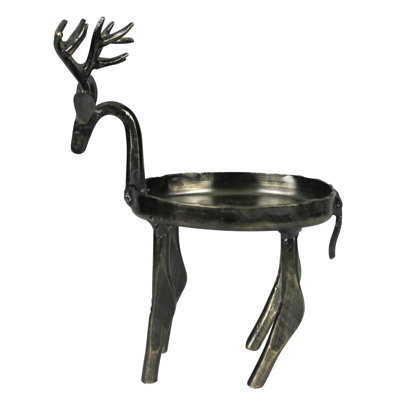 Reindeer Pillar Holder, Metal