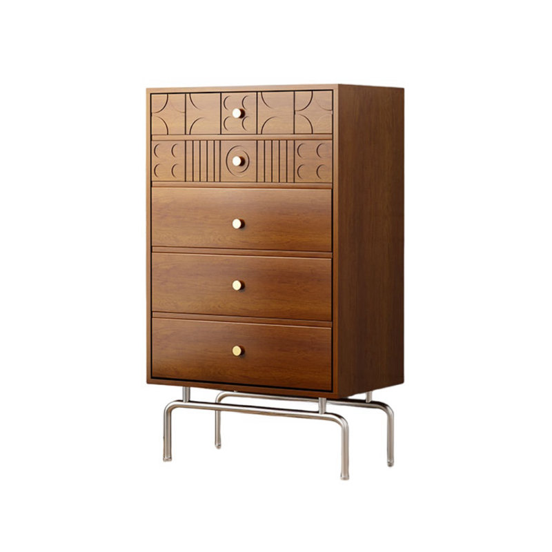 Modern Simple Black Porch Cabinet Accent Chest, Brown 