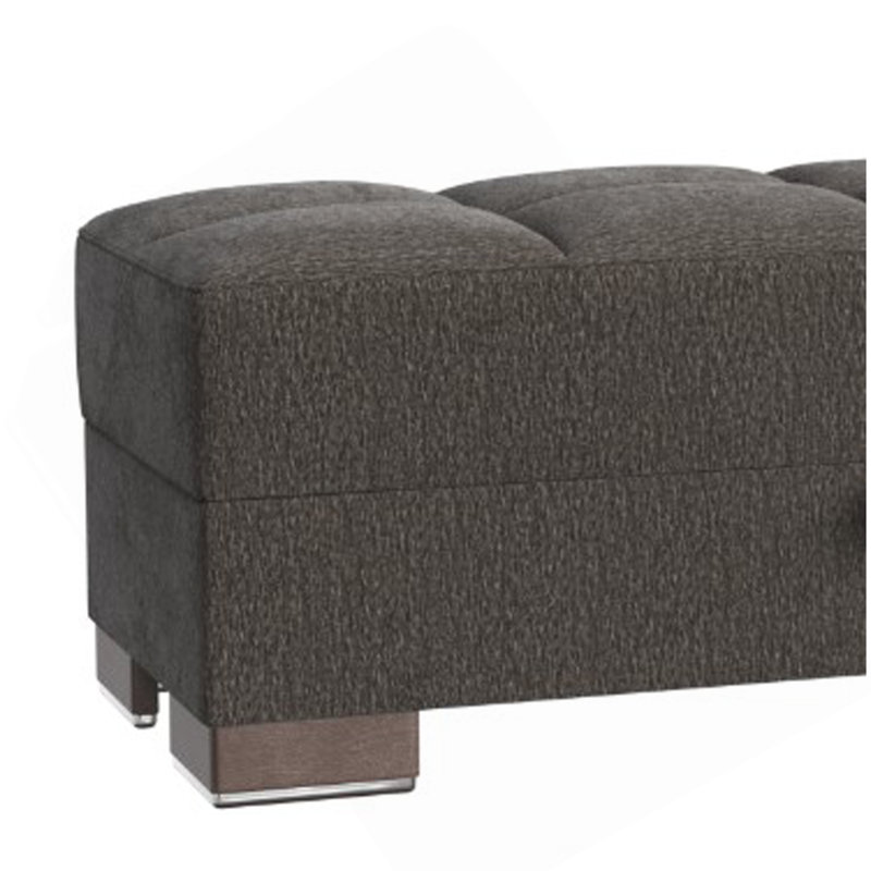 Collection avec repose-pieds rembourré avec rangement (un seul repose-pieds), Gris chenille