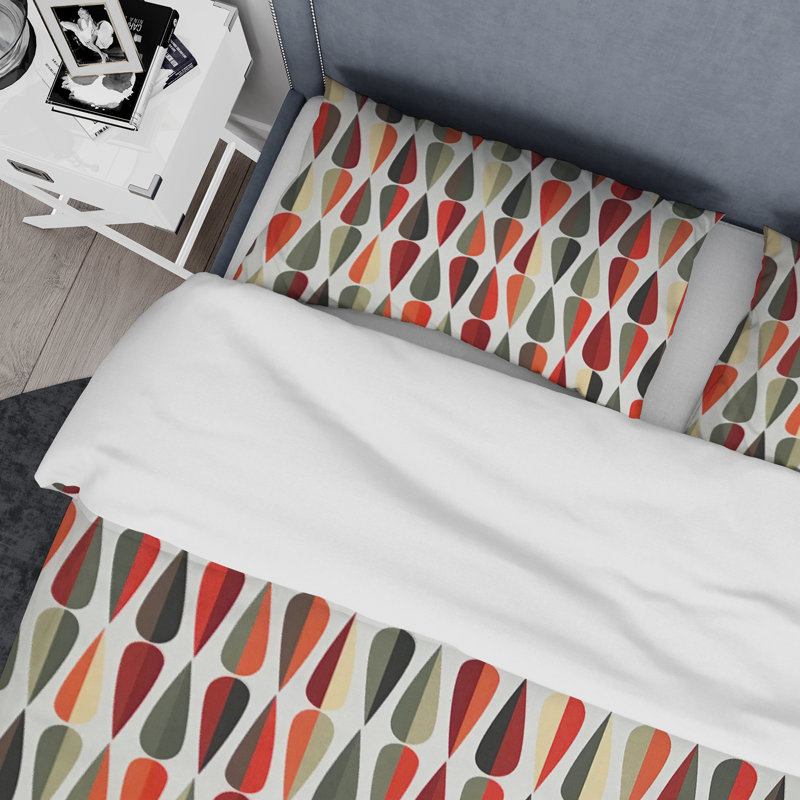 Retro Art Deco - Mid century bedding set - Modern Mid-century Bed cover set, Full/Queen Duvet Cover + 2 Shams