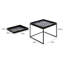 Ahab Metal Nesting Table for Living Room, Nest of End Table with Modern Glass Top