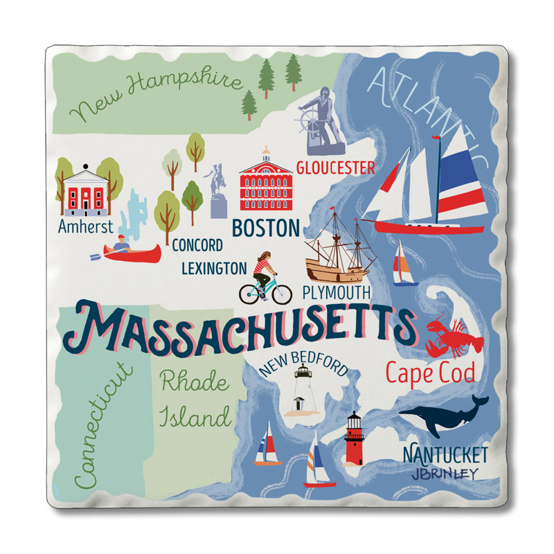 Ensemble de sous-verres 4 pièces Thirstystone Massachusetts