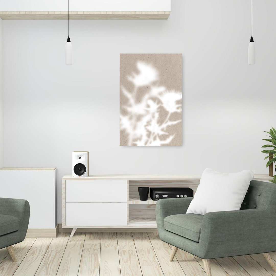Soft Botanical Shadows Abstract Delicate Minimalist Flower Nature Wall Art Print