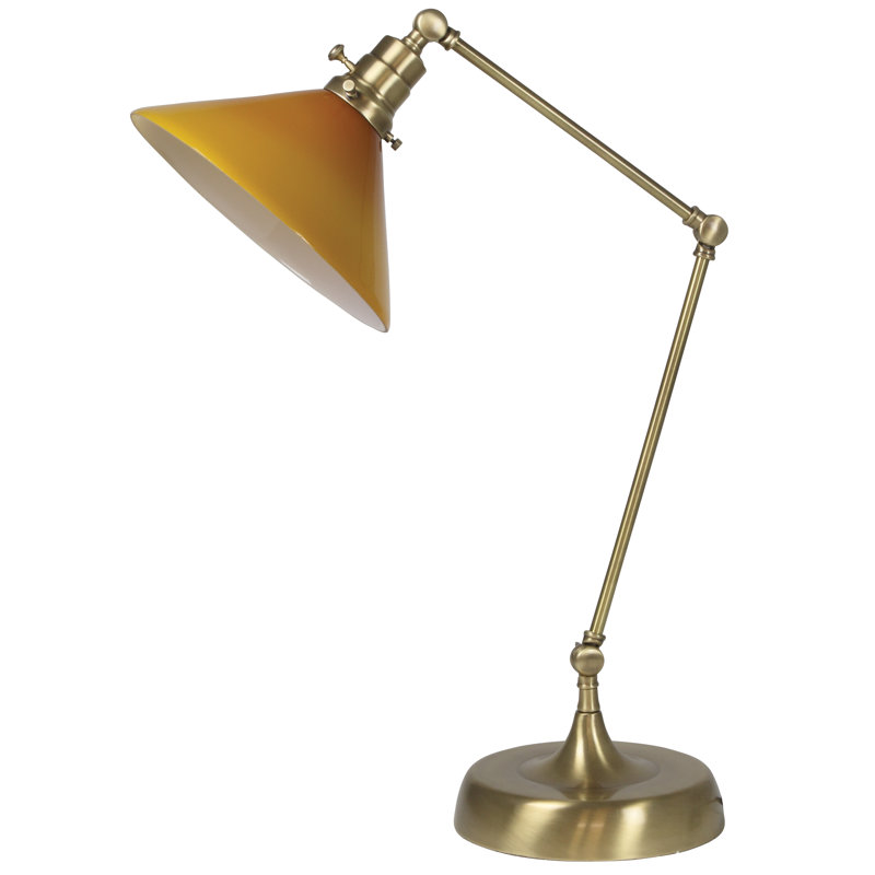 Otis Desk Table Lamp, Amber, Antique Brass