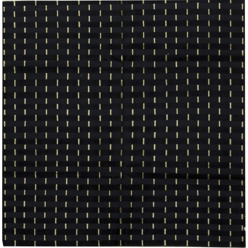 Hand-Knotted High-Quality Black Square Area Rug