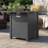 Grey 30" Fireplace With Heat - Rust- And Fire Pit Smoked Glass Lid Steel