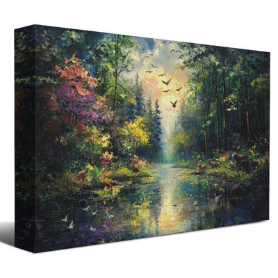 Art mural sur toile 8 "x 12" avec cadre en bois, prêt à être accroché