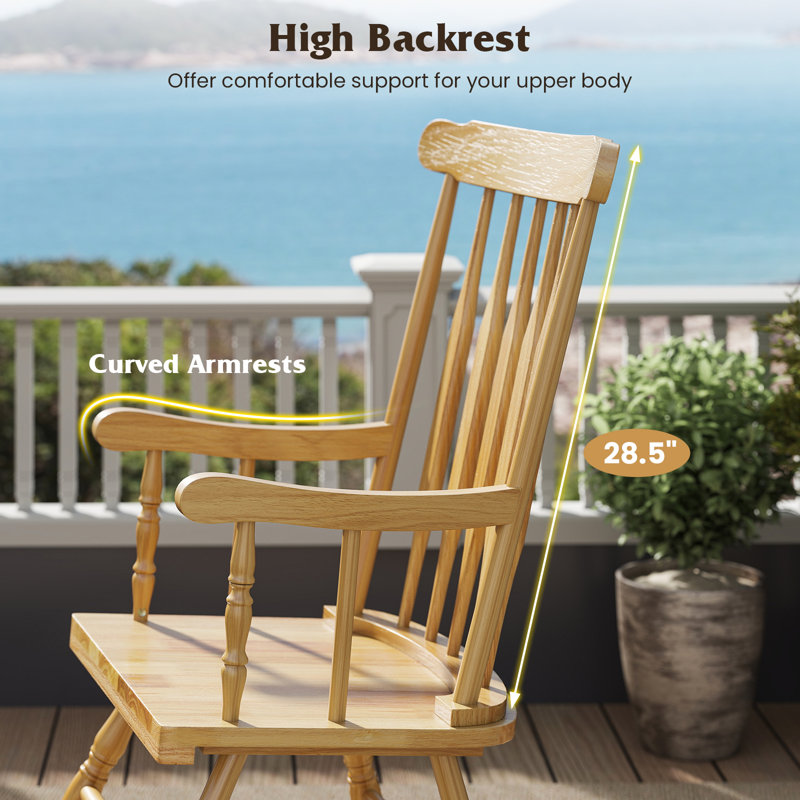 Chaise berçante en bois 2 pièces