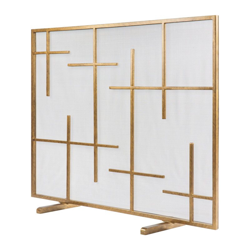 Boston Steel Fireplace Screen, Royal Gold