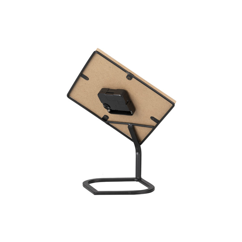 Analog Mechanical Tabletop Clock in Brown/Black