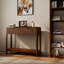 Console Slim Mid-Century avec tiroirs cannelés et rangement ouvert
