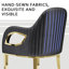Chaise de salle à manger capitonnée en velours-101580740