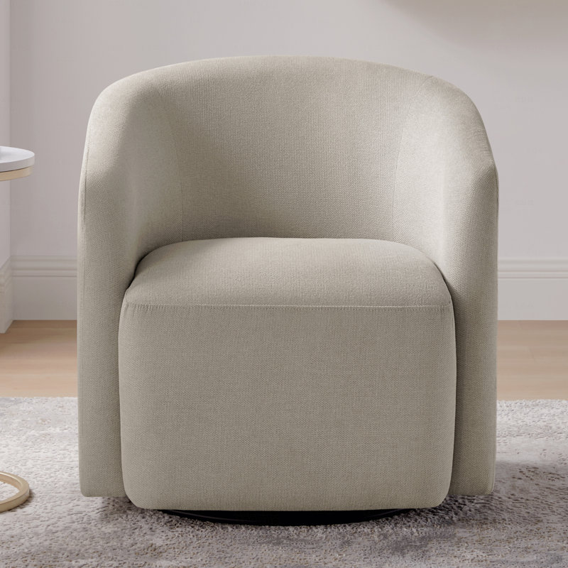 Fauteuil d'appoint pivotant à fonction demi-tonneau - avoine de mer, Beige