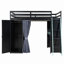 Lit mezzanine en bois avec garde-robe, tablettes et lumières RVB-802112923