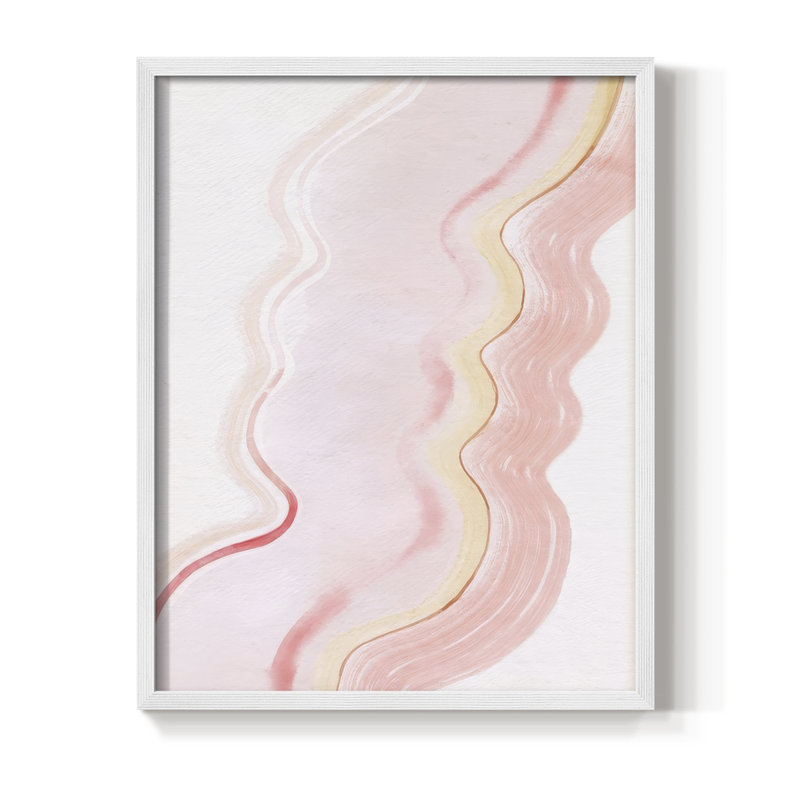 «Strawberry Ripples II», reproduction encadrée - bois massif, H 21 po x l 17 po, Cadre blanc