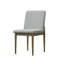 Ensemble de 2 chaises d'appoint en tissu gris clair à cadre naturel en tissu gris clair