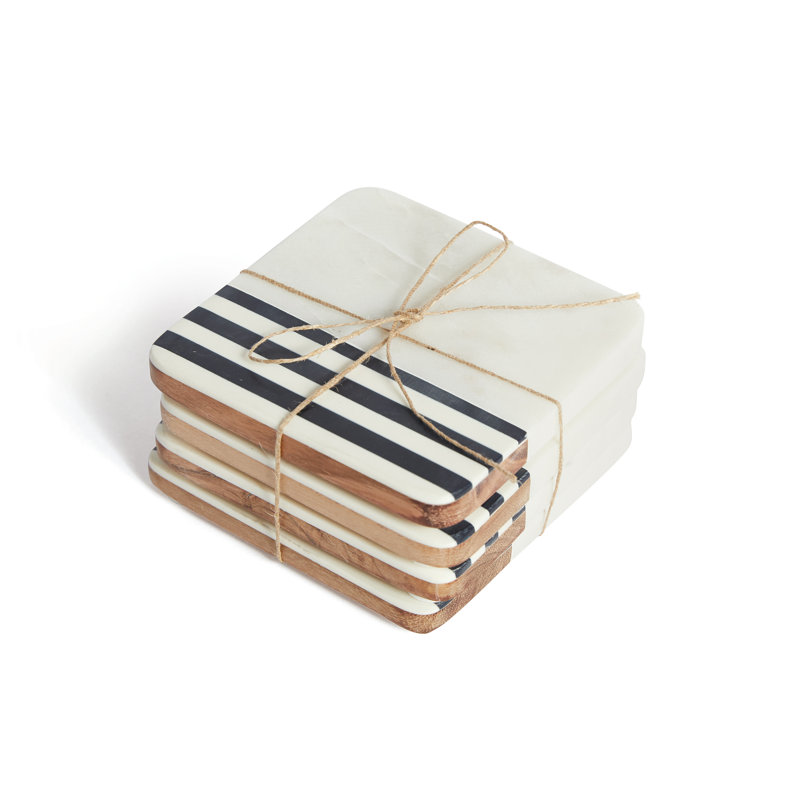 Resin Square 4 Piece Coaster Set
