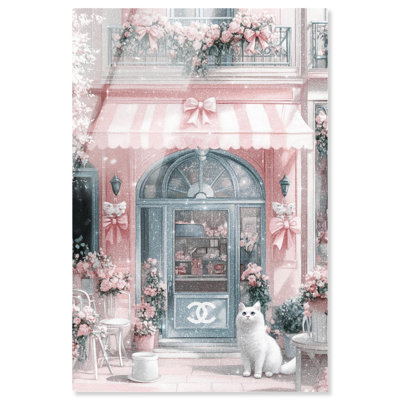 «Cat at the Bow Store», reproduction d'art acrylique sur toile par Art Remedy