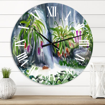 Tropical Plants Oasis - Farmhouse wall clock
