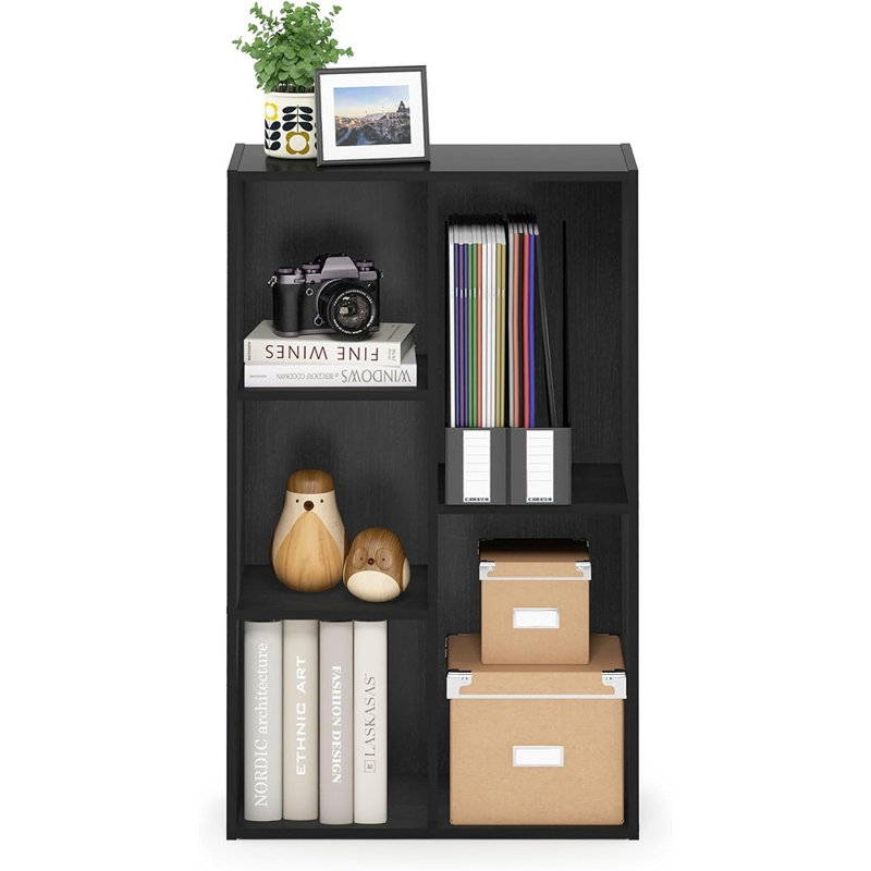 Tablette ouverte à 5 cubes - assemblage sans outil, Blackwood