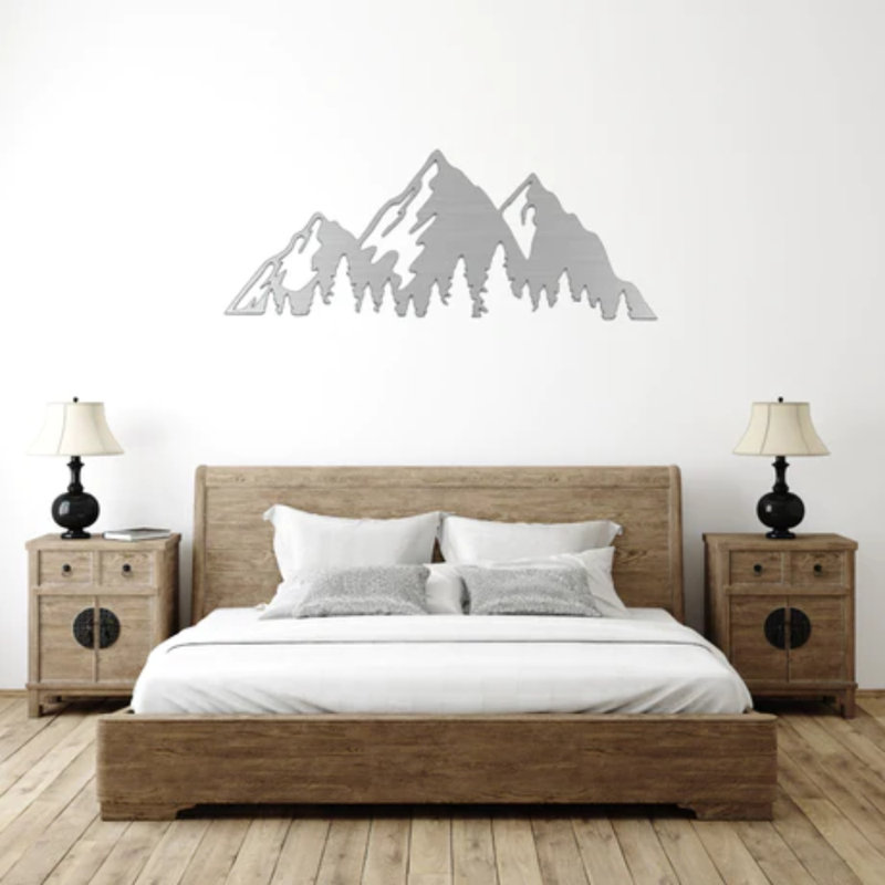 Rustic Landscape & Nature Wall Decor on Aluminum Composite, 46" H x 12" W x 0.12" D, Silver