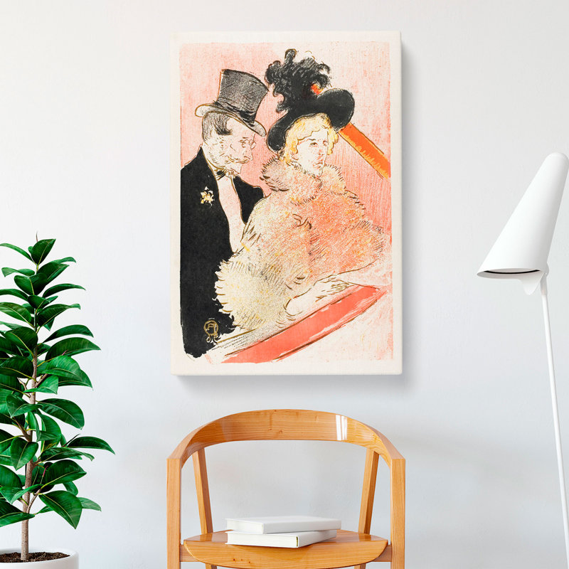 At The Concert by Henri De Toulouse-Lautrec - Wrapped Canvas Painting, 60cm H x 40cm W x 3cm D