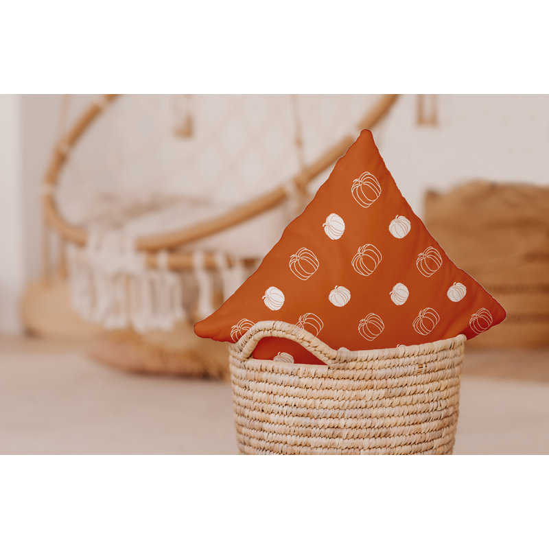 Pumpkin Pattern Accent Pillow with Insert, 20"H x 20"W, Dusty Orange